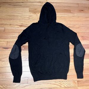 1901 Wool Cashmere Hoodie Tie Elbow patchwork ribbed lightweight pullover street